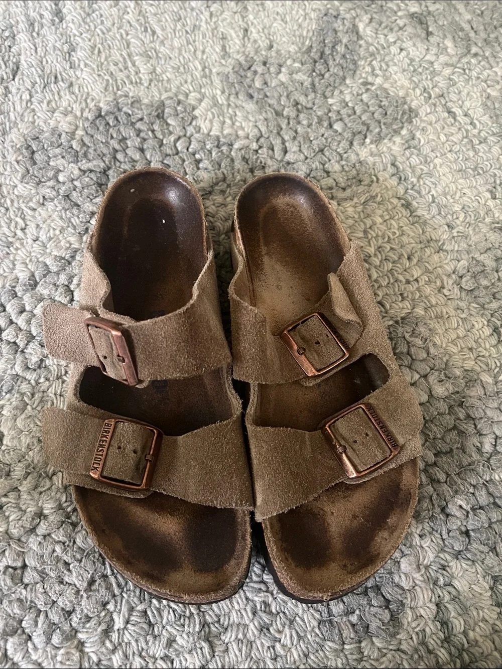 Birkenstock Arizona tan suede sandals